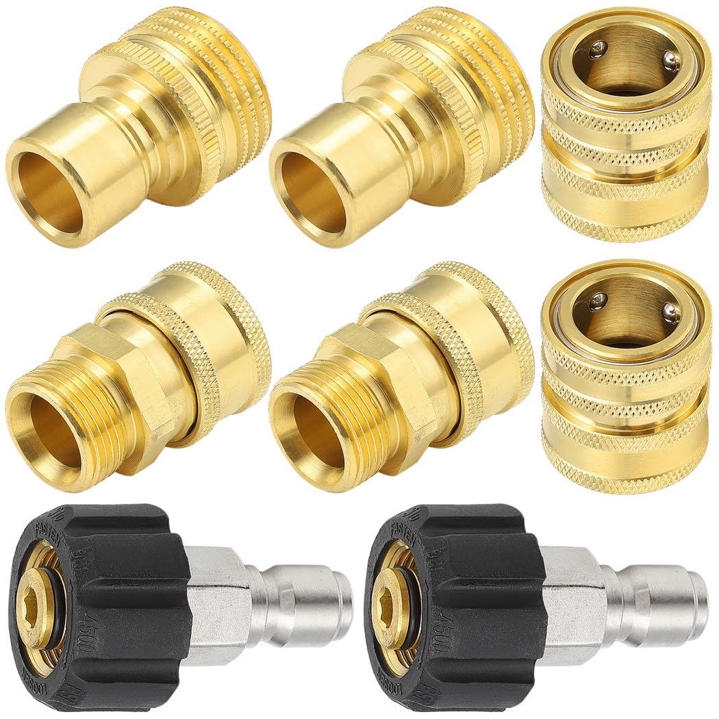 Set di 8 adattatori per idropulitrice ad attacco rapido, M22-14 mm a 3/8 '' e 3/4'' a 1/2'' raccordi a sgancio rapido