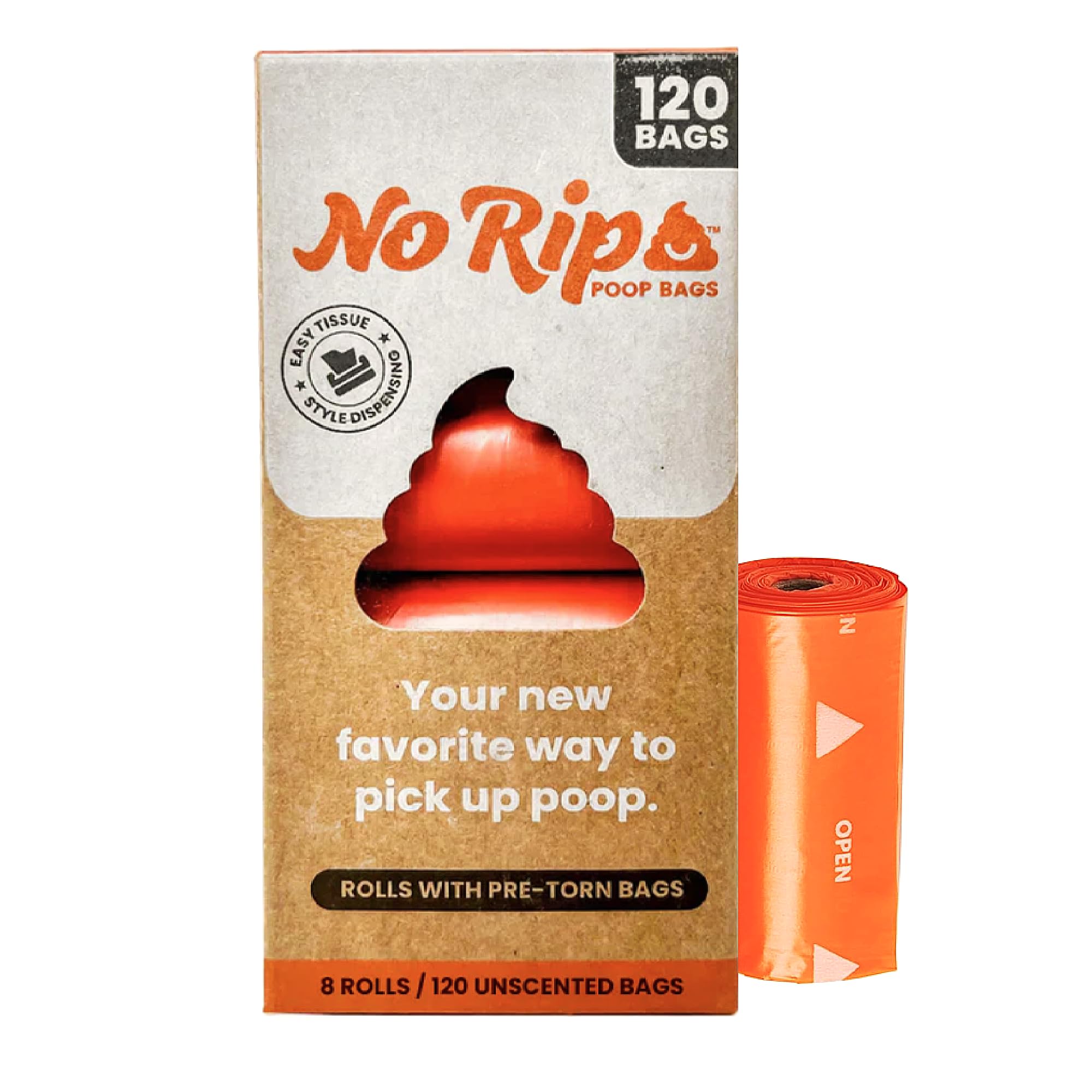 Dispensador de papel de seda, extra grueso y garantizado a prueba de fugas, rollos de recambio para perros, sin perfume, 120 unidades