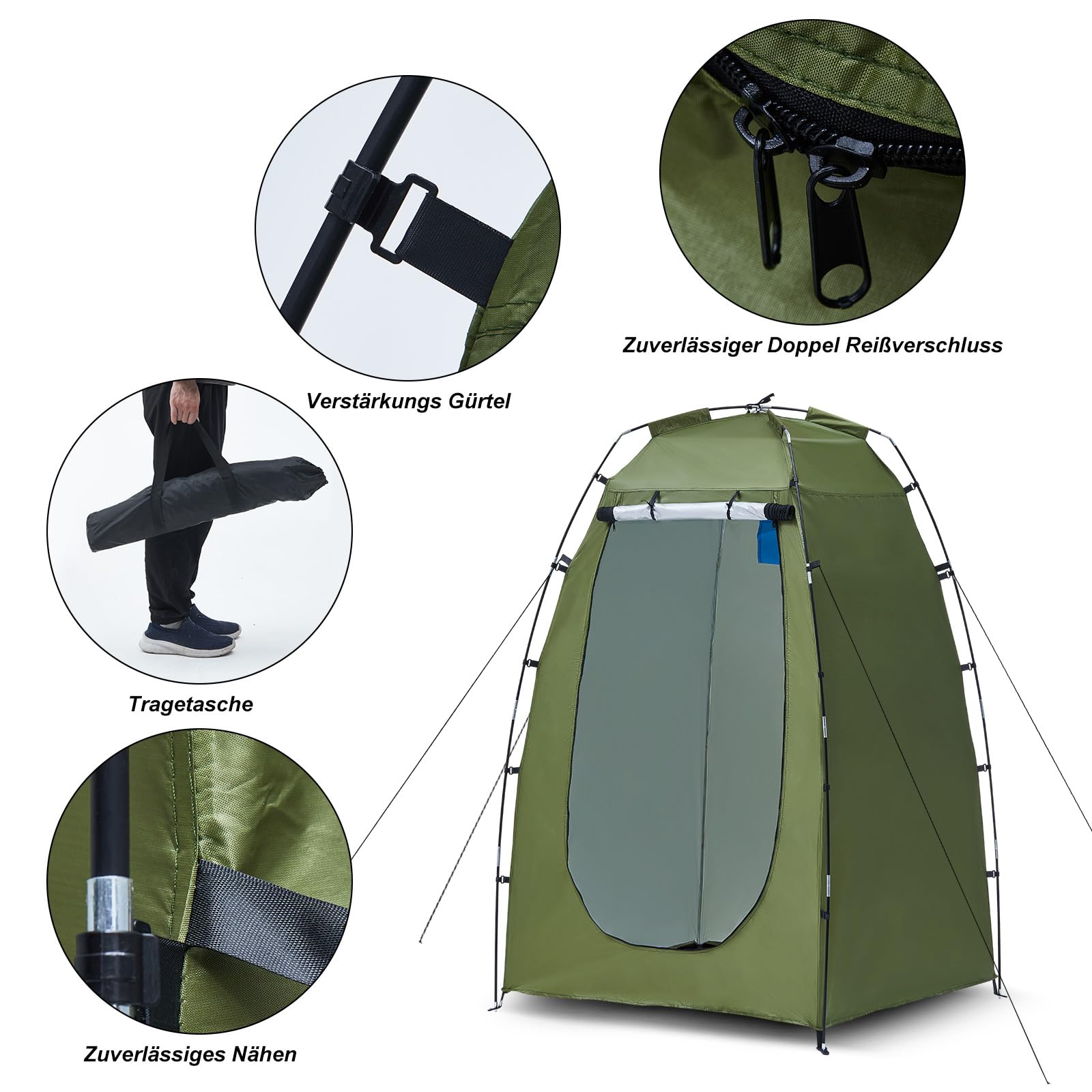 CLIPOP Tenda da bagno pop up, tenda portatile per doccia, impermeabile, anti-UV, fasciatoio per spiaggia, pesca, escursionismo, bagno, campeggio all'aperto, con borsa per il trasporto
