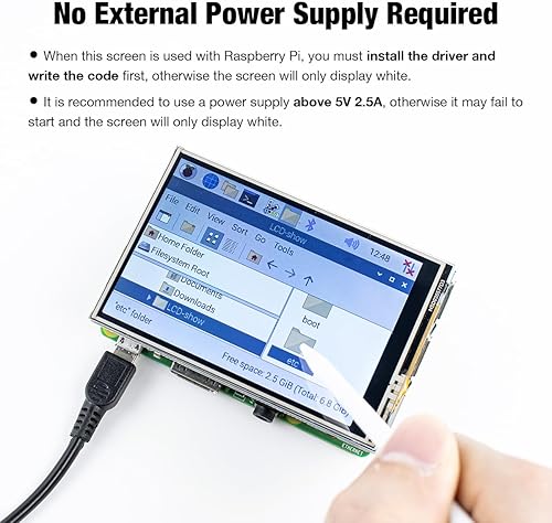 Miniatura 4 de Panel de Pantalla LCD TFT de 3.5 Pulgadas, 480x320, Táctil, SPI para Raspberry Pi B, B+, 2B, 3B, 3B+, 4B, 5