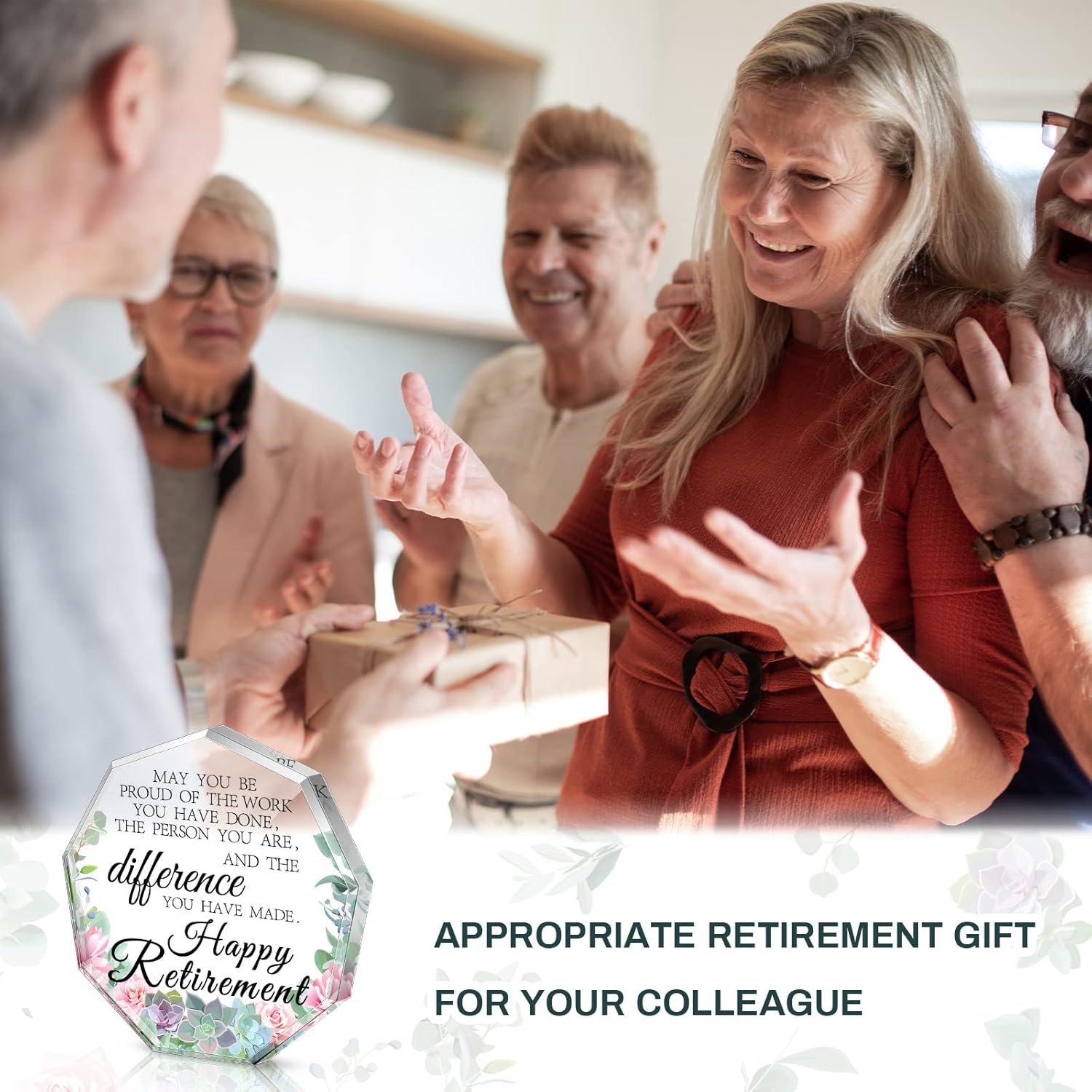 Chunful Retirement Gifts for Women Men May You Be Proud Keepsake and Paperweight Retirement Plaque Inspirational Farewell Gifts for Retired Teacher Police Firefighter(Nonagon) - Image 7