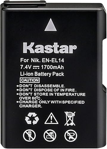Miniatura 2 de Kastar 2 baterías + cargador dual LCD para Nikon EN-EL14, EN-EL14a, MH-24 y Coolpix P7000 Coolpix P7100 Coolpix P7700 Coolpix P7800, Nikon D3100