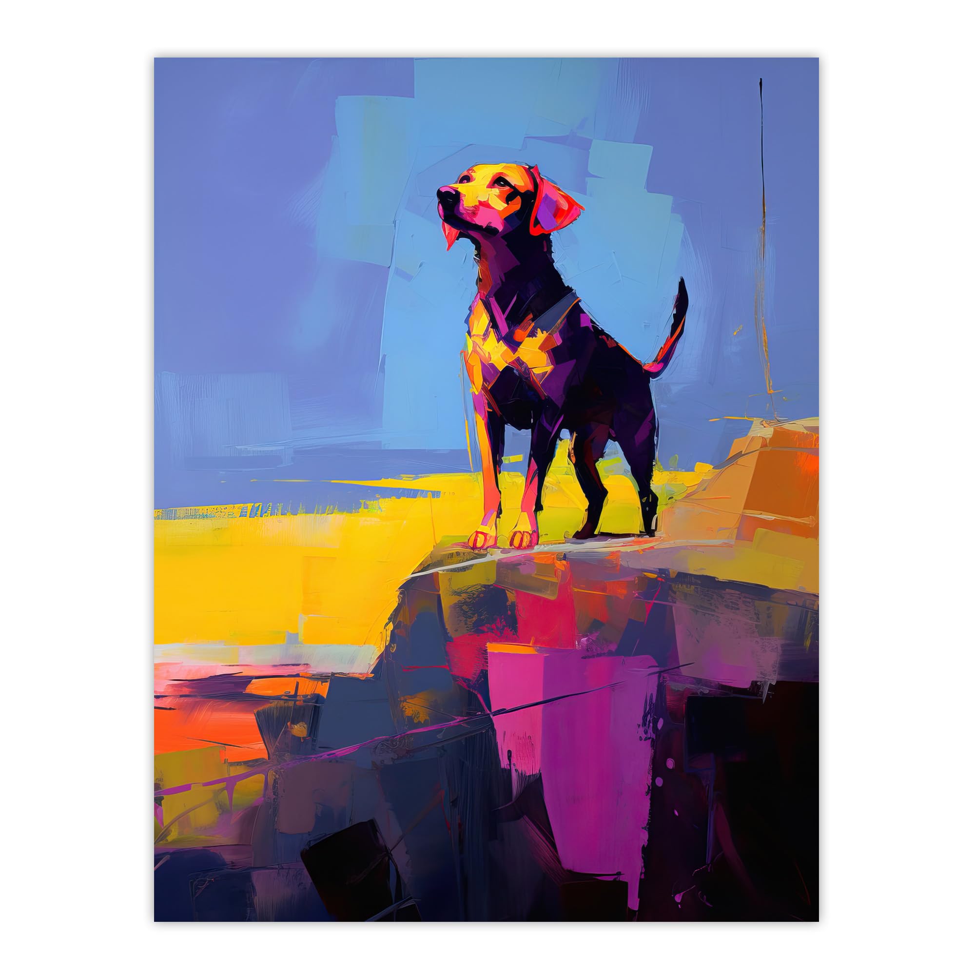 Wee Blue Coo Abstract Coastal Landscape Labrador Poster W18" x H24"