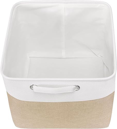 Miniatura 9 de Kntiwiwo Contenedores de almacenamiento en forma de cubo de 10.5 x 10.5 x 11 pulgadas, cestas de tela para almacenamiento con asas para estante