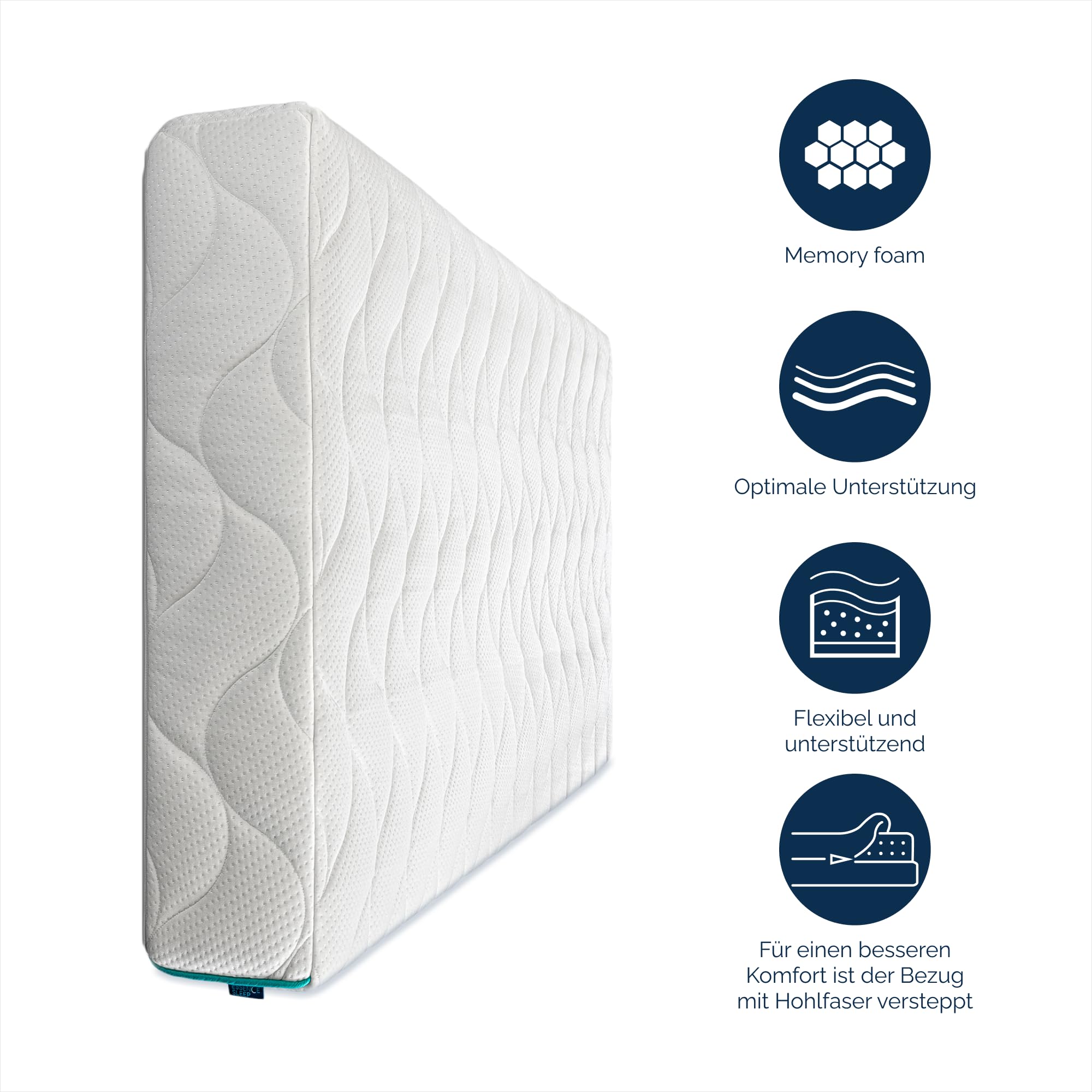 DAXO Kaltschaummatratze mit HR Foam Schicht für optimale Schlafunterstützung und Reduktion der Bewegungsübertragung und antiallergischem sowie antibakteriellem Bezug, 140 x 200 x 20 cm