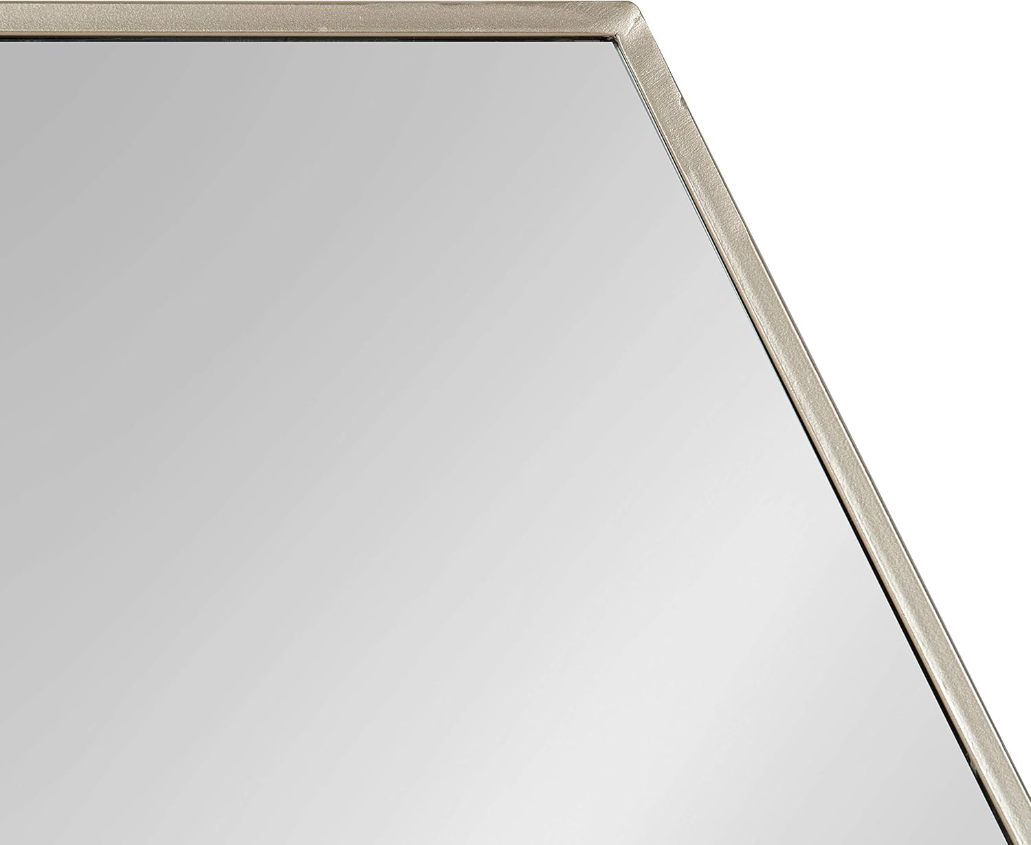 Kate and Laurel McNeer Modern Wall Mirror, 22 x 25, Silver, Geometric Hexagon Mirror for Wall