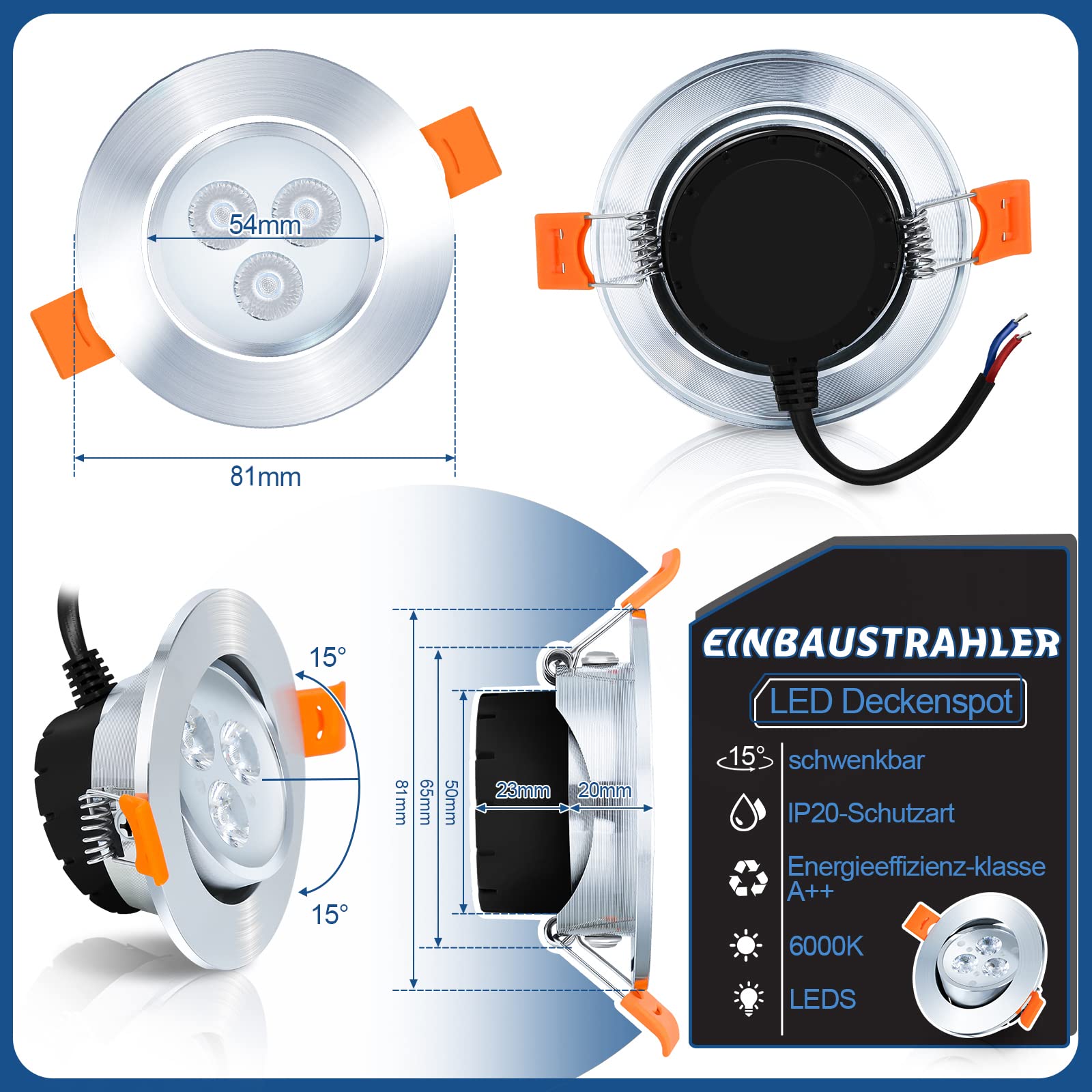 LED inbouwspots set | LED spot set - BV
