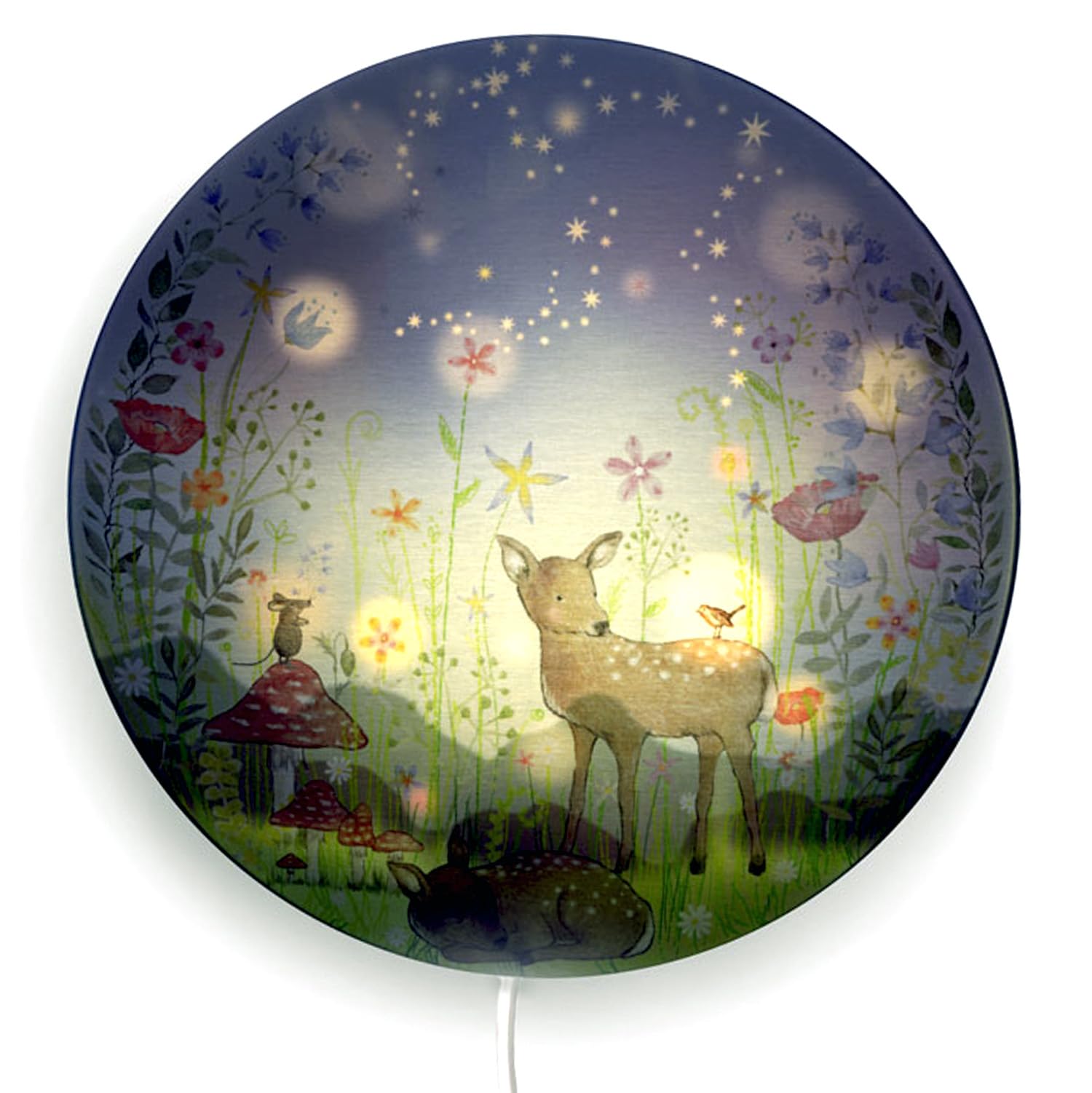 Märchengarten Wandlampe | Für Baby- & Kinderzimmer | Kinderzimmerdesign | Handgemalt & nachhaltig