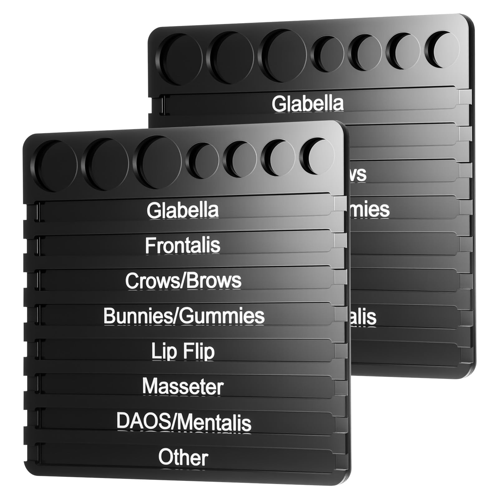 Chunful 2 Pcs Aesthetic Practitioner Syringe Tray with 8 Slots Label Acrylic Vial Holder Tray Combination for Aestheticians and Nurses Syringe Storage