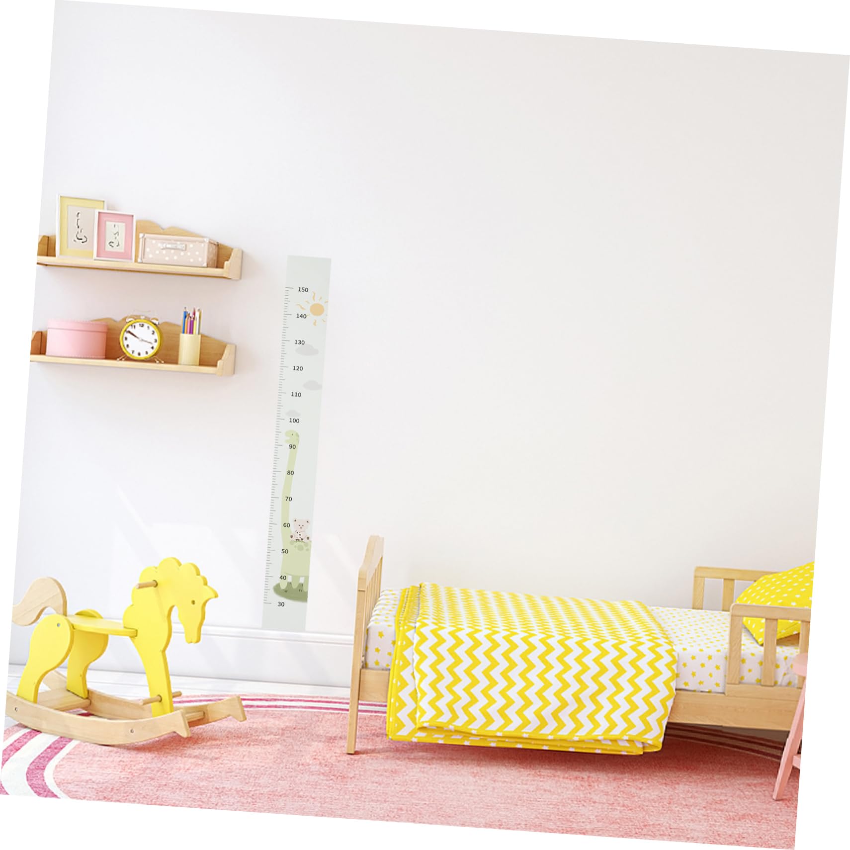 1pièces Giraffe Bear Kids Height Measurement Wall Sticker Adorable Height Chart for Kids Room Décor Fun Growth Tracker for Nursery and Playroom