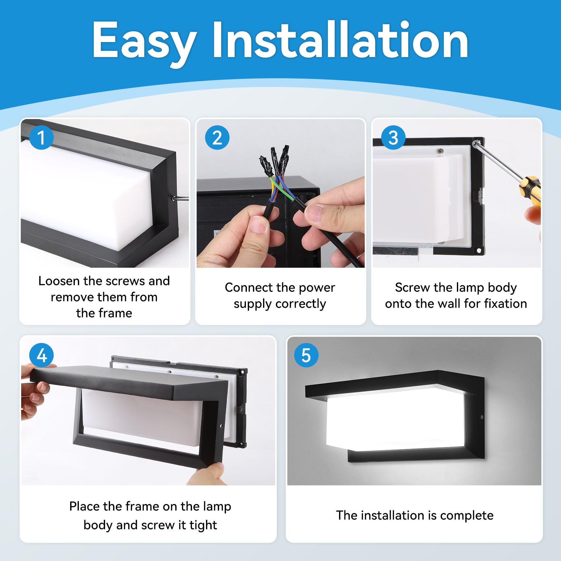 CHENBEN Aplique Pared Exterior,6500K 18W Luz Exterior,IP65 Impermeable Lampara Exterior,Aluminio luz led exterior para decoracion jardin,terraza,porche,patio, garaje