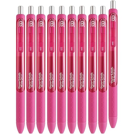 Indulge in the Pink Ink Extravaganza: 10-Pack of Paper Mate Inkjoy Pink Gel Pens
