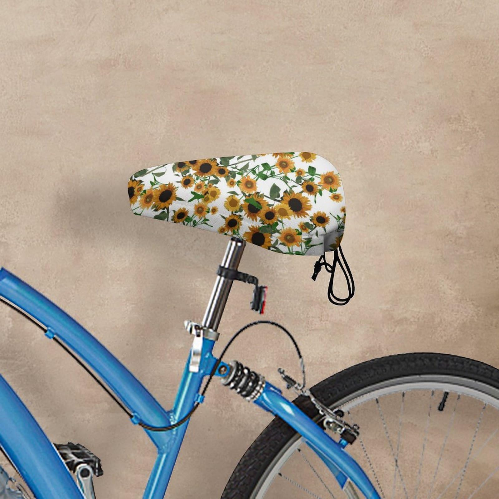 Treer Fahrradsattel Abdeckung Wasserdicht, Sonnenblumen-Blumen Fahrrad Satteldecke, Wasserdicht Regenschutz Sattelabdeckung Sattelbezug, Sattelüberzug 