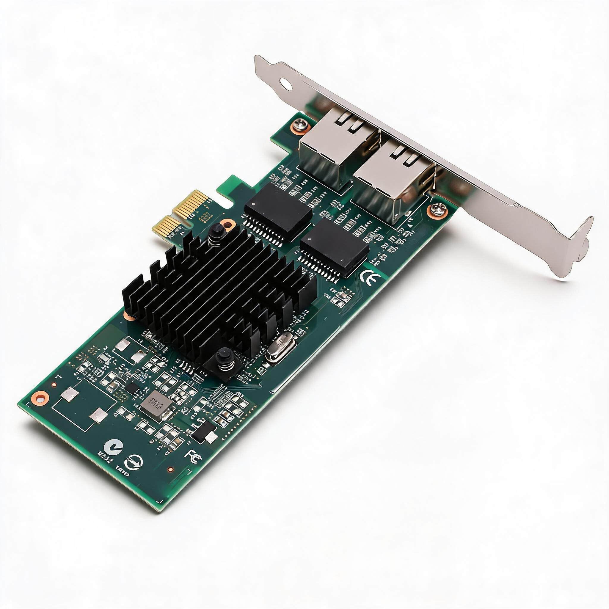 Sxhlseller Tarjeta de Red de 1Gb con Puertos RJ45 Duales, Interfaz PCIe 2.0 X1, Conectores Chapados de 10/100/1000Mbps, para Escritorio y Servidor