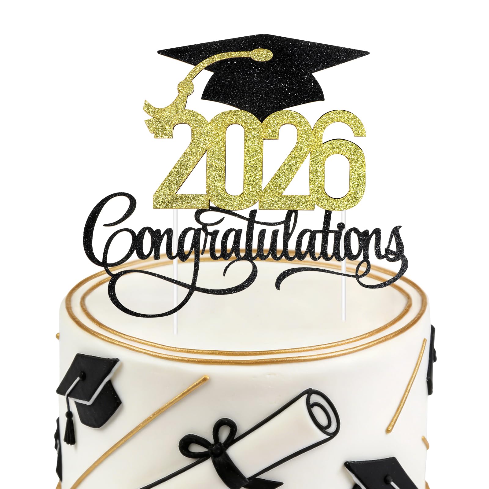 2026 Graduation Cake Topper, Congratulations 2026 Graduation Decoration (B)