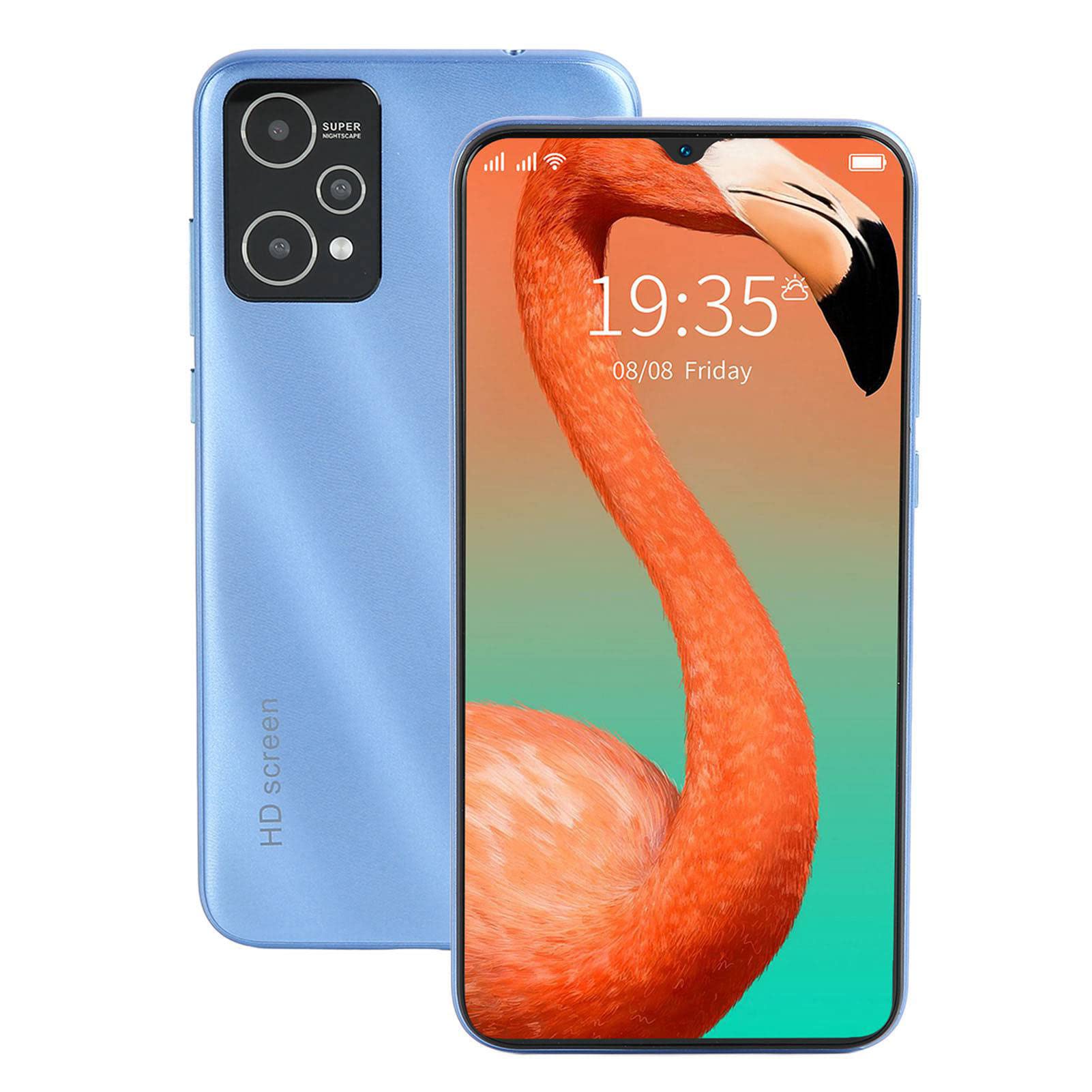 Smartfon, Procesor 1080P Niebieski 12nm 6000mAh MTK6580 Czterordzeniowy Telefon KomóRkowy 6 Cal Wymienny Ekran Telefonu (Wtyczka UE)