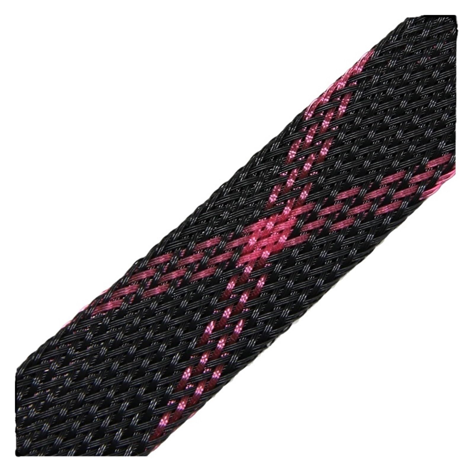 Funda para cable trenzado PET de 10mm en color rosa y negro de 10 metros