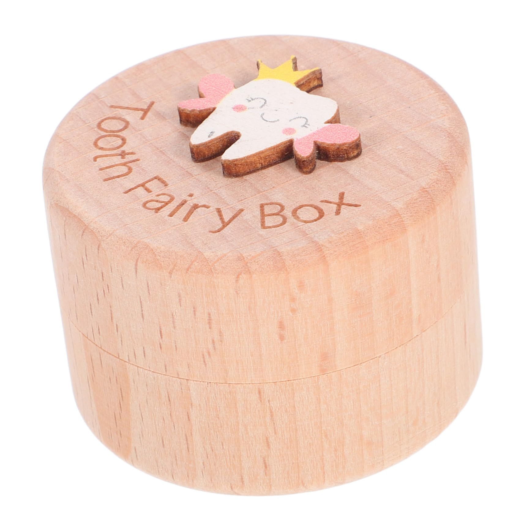 OUNONA Baby Tooth Keepsake Fairy Box Holder Wooden First Lost Teeth Box Cute Storage Holder Baby Shower Present For Newborn Boys Girls