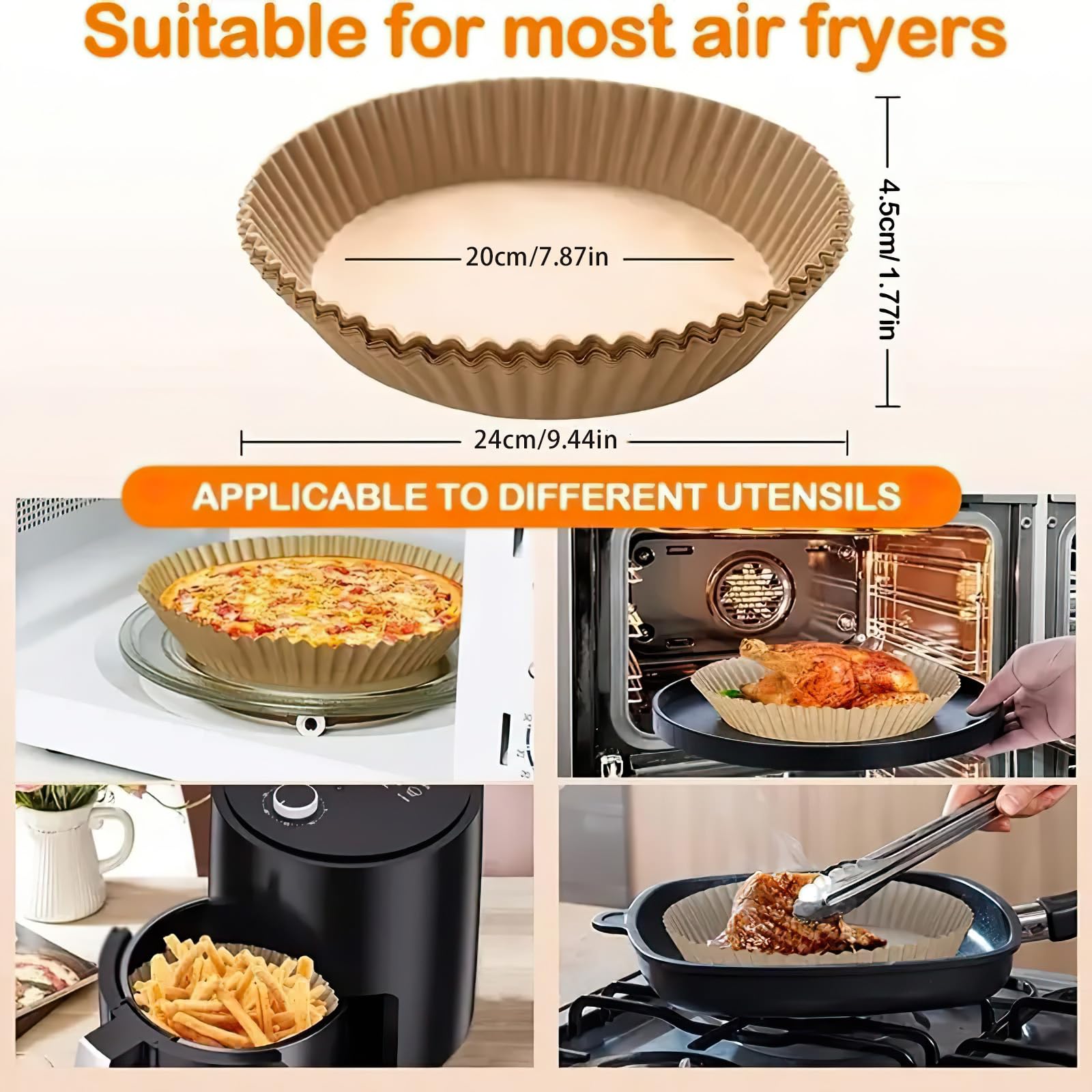 Lot De 100 Feuilles De Papier Sulfurisé Pour Friteuse à Air Comprimé
