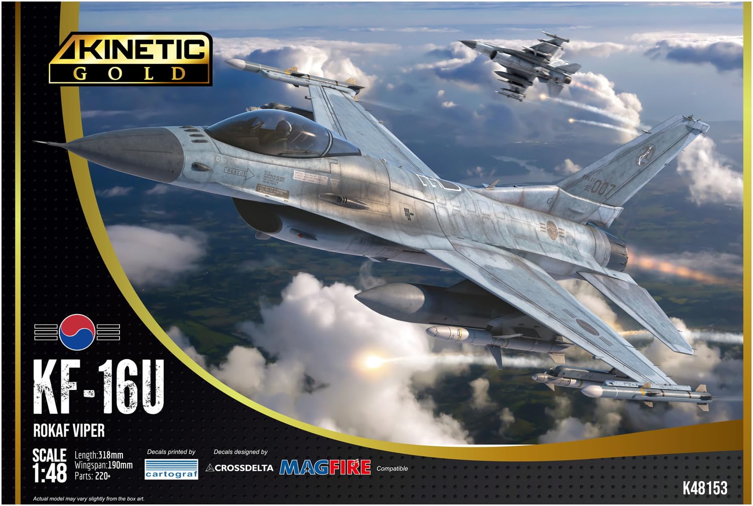 Kinetic Model Kits - Modell-Flugzeug Kf-16u Rokaf Viper |Kinetic|48153| 1:48