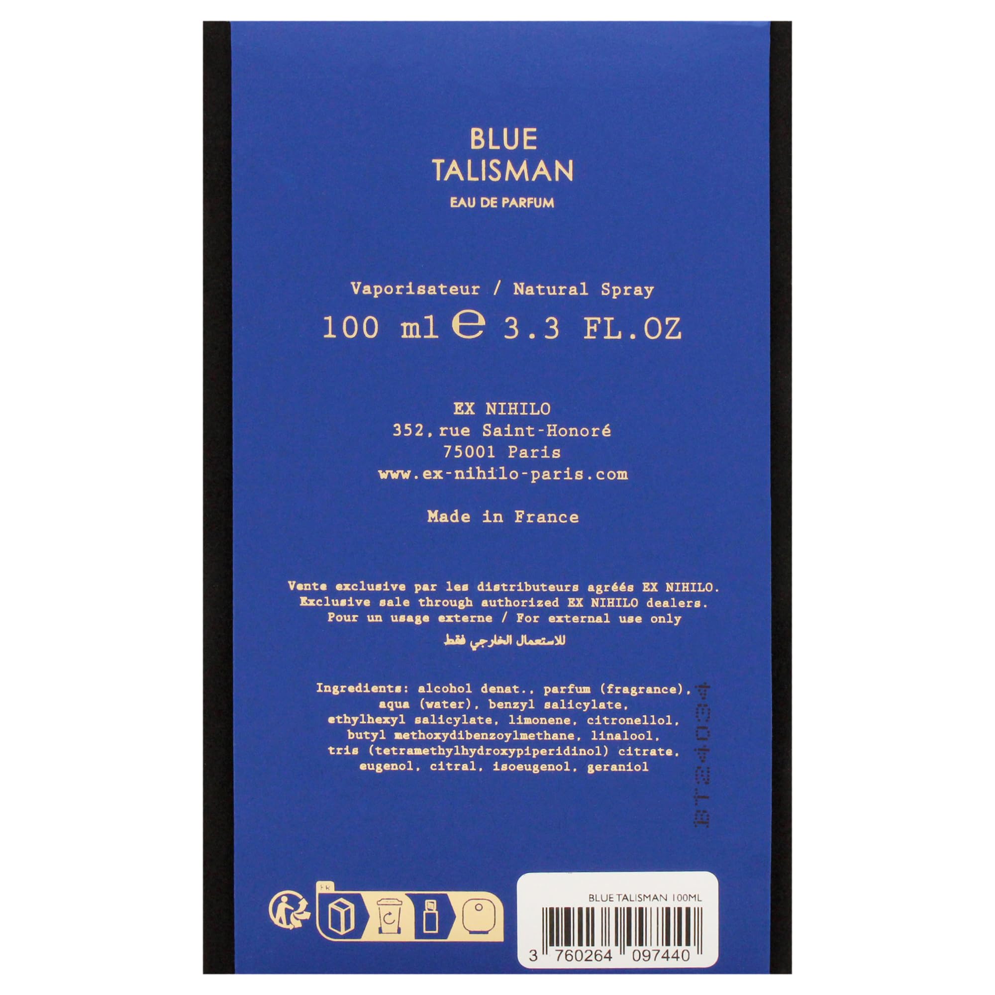 EX NIHILO Blue Talisman Eau de Parfum, Unisex (100 ml)