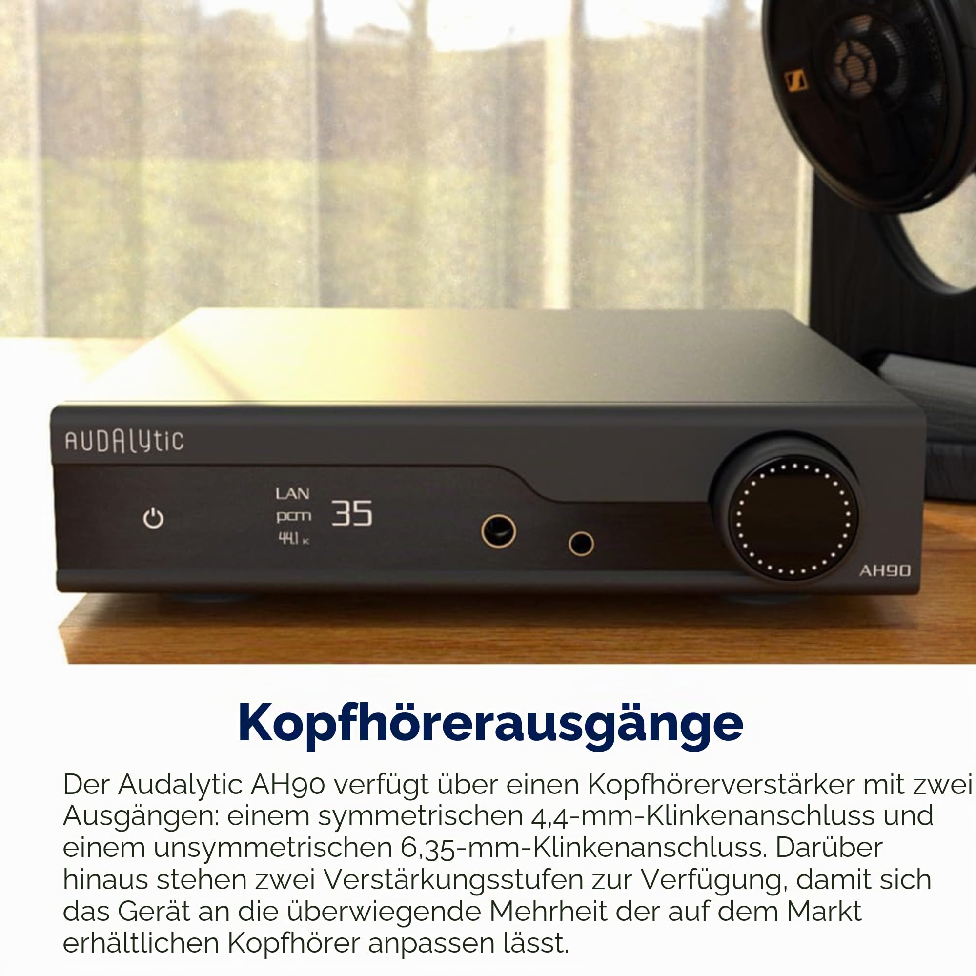 AOSHIDA Audalytic AH90 AK4499EX + AK4191 DAC Streamer, XMOS XU316 DSD512 PCM768kHz USB, Optische/Koaxial/LAN-Eingang, RCA/XLR Balanced Output, FPGA MQA 4.4mm/6.35mm Kopfhörerausgang (Schwarz)