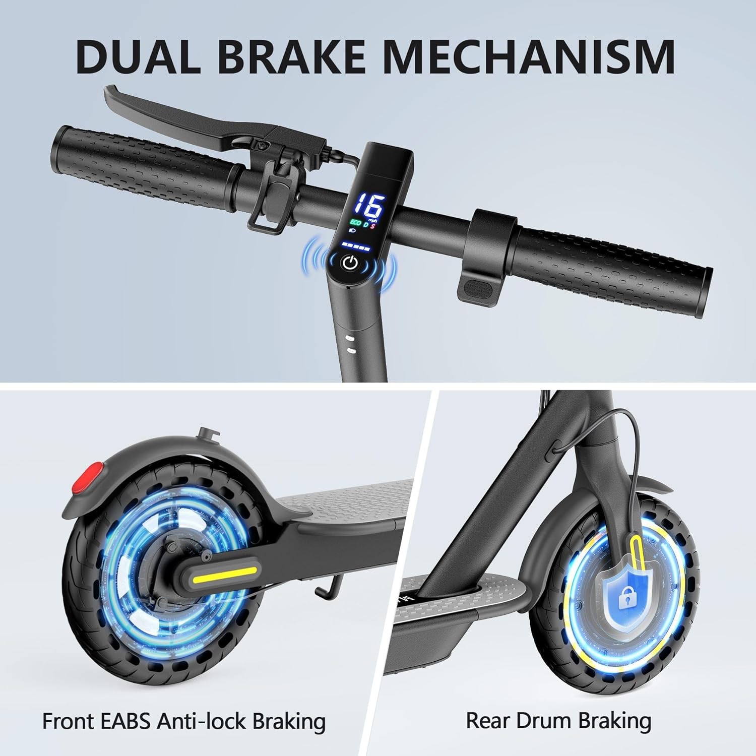 Maxshot Electric Scooter, 350W/500W Powerful Motor, 19-22 MPH Max Speed, 15-28 Miles Range, Foldable escooter with Dual Braking Systems, Smart APP