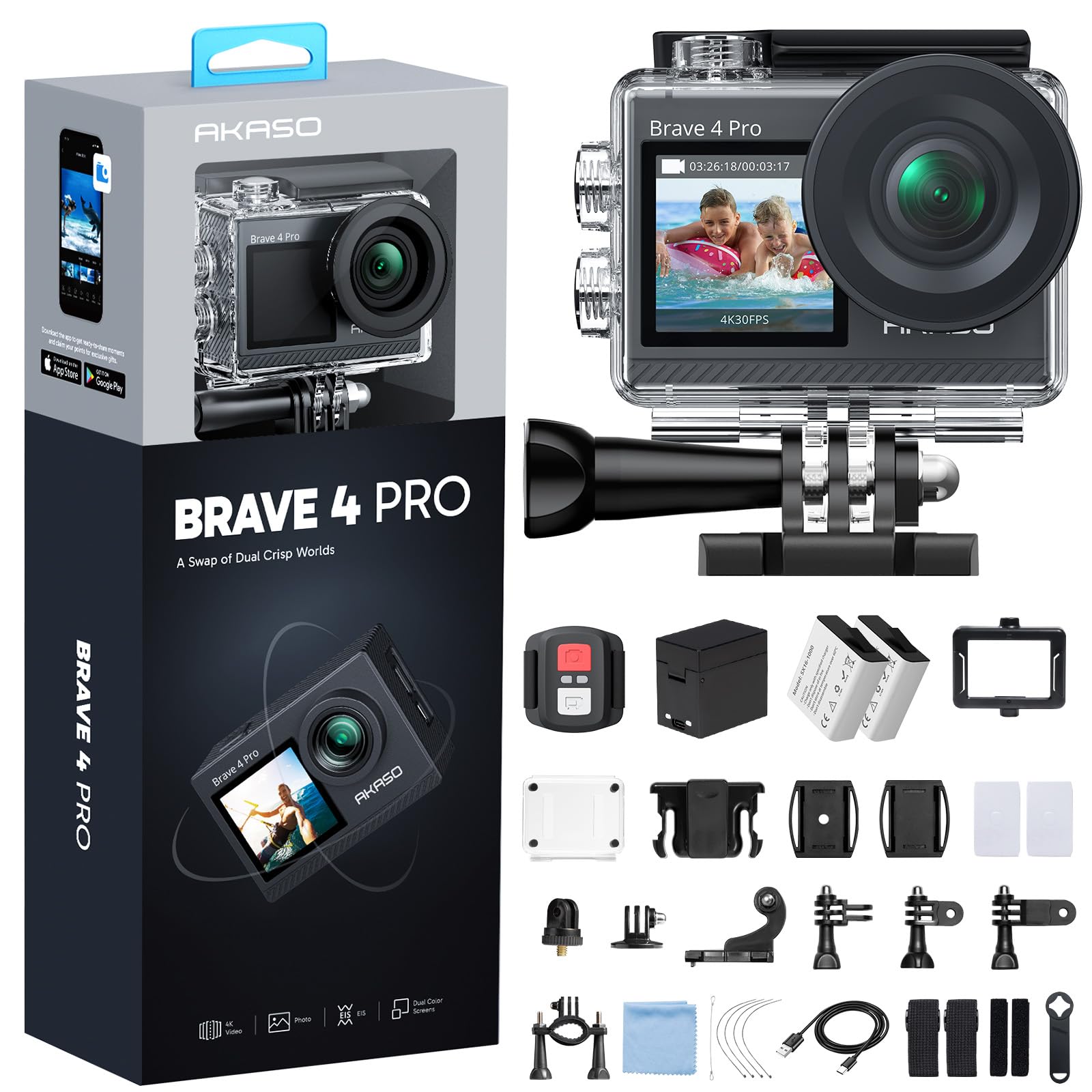 Amazon.com : AKASO Brave 4 Pro 4K30FPS Action Camera - 131ft