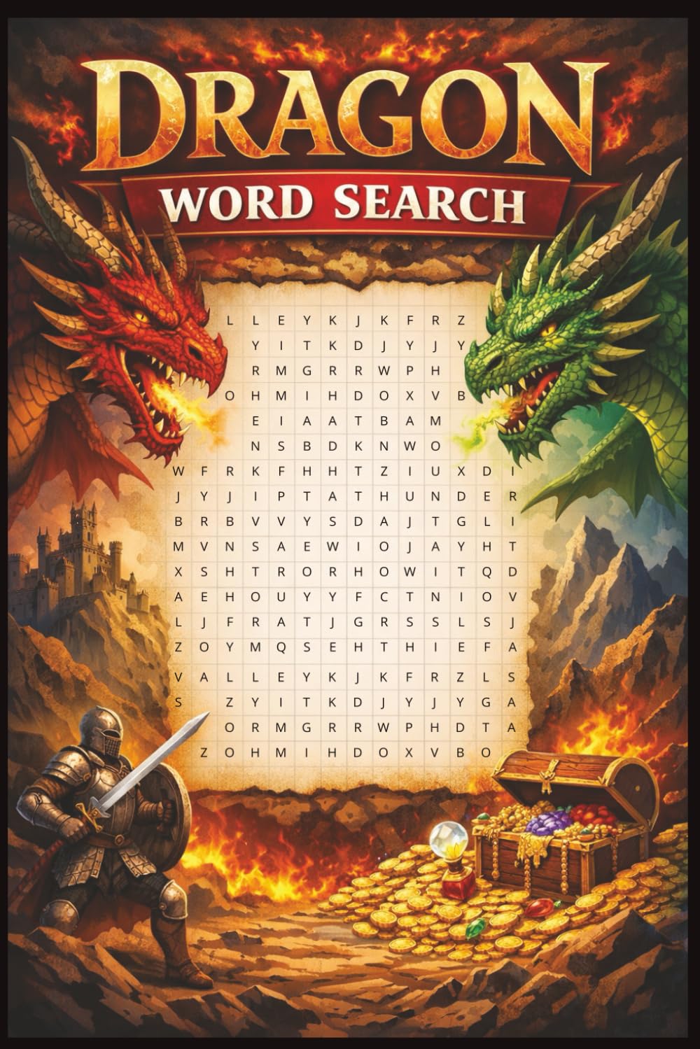 Word Search Puzzle: Dragon: Word Searches with Easy to Read Print about Dragons, Fantasy World, Mythology and More | 50+ Puzzles | 110 pages | 6x9 inches | Ideal Present for Vacations, Holidays