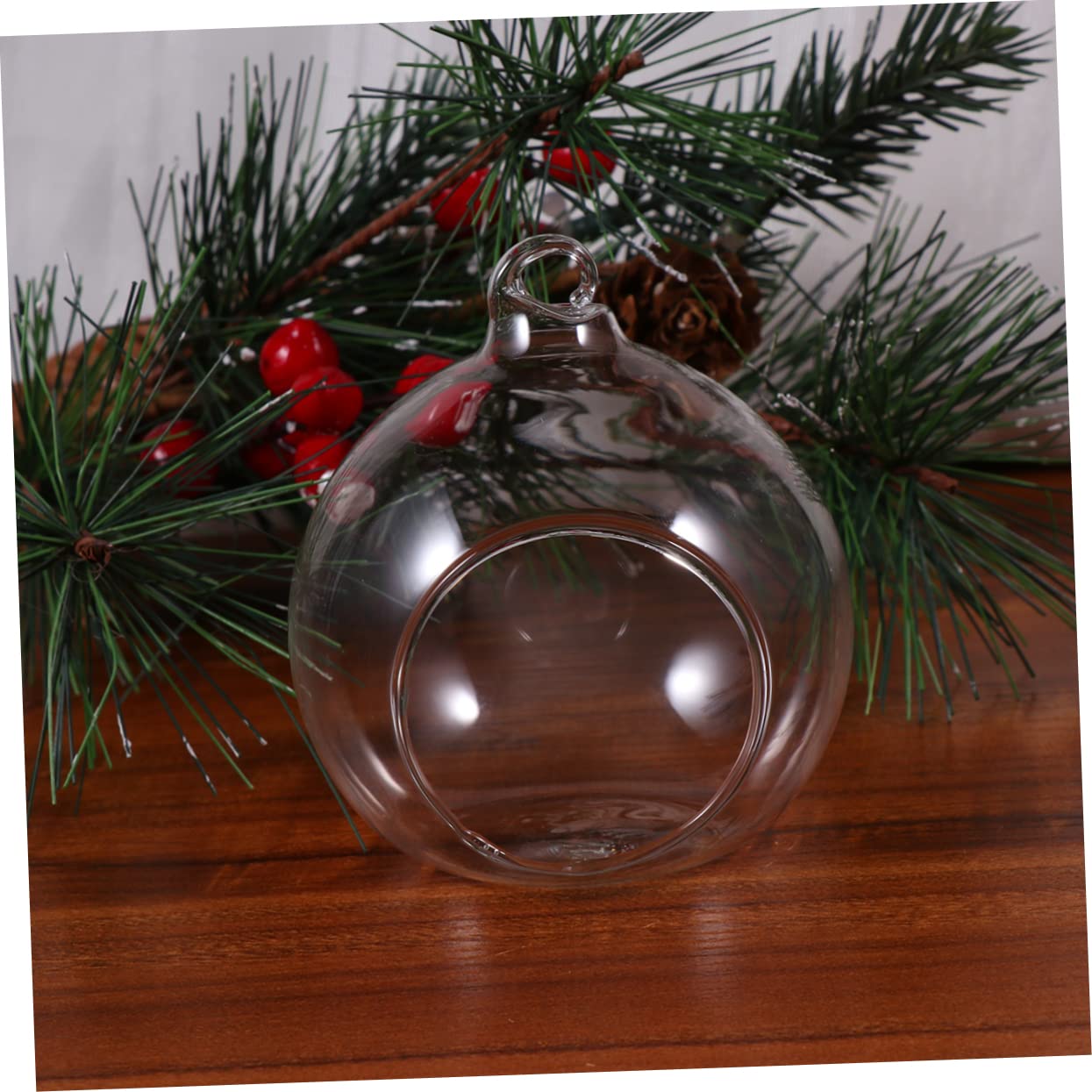 Cabilock 6piezas Bolas Colgantes Transparentes De Navidad Diseño De Agujero Adornos Rellenables para Decoración De Árboles y Manualidades