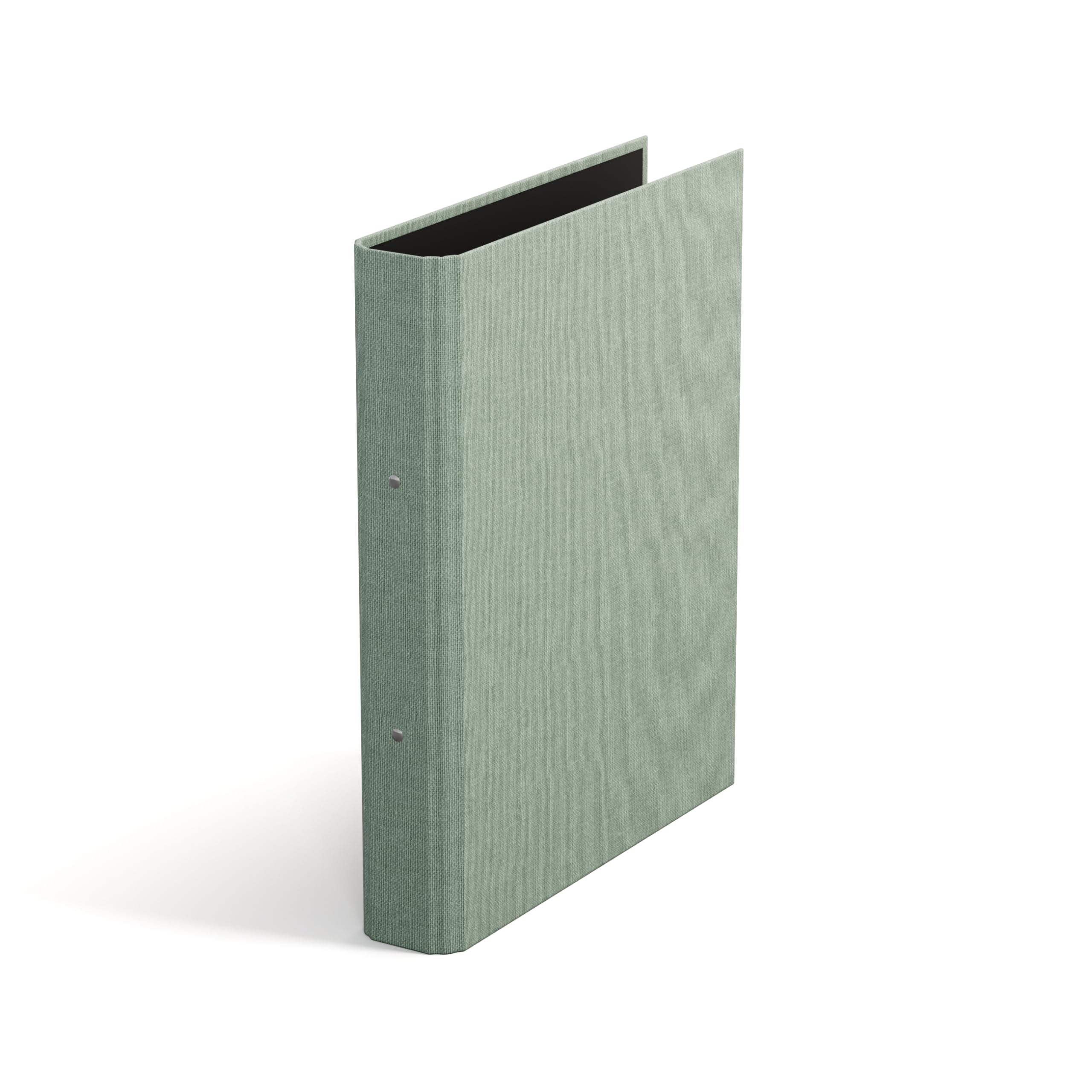 Bigso Box of Sweden Ringo Ring Binder with 2 Rings - Narrow Fibreboard and Paper Folder with Linen Look - Ring Binder for Documents, Transparent Sleeves or Dividers - Mint Green