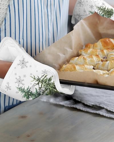 Miniatura 6 de Juego de 2 soportes para ollas de árbol de Navidad para cocina, antideslizante y aislante de calor, juego de agarraderas de tela de toalla con