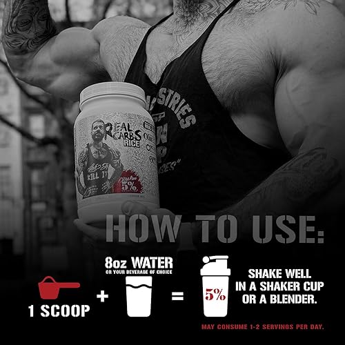 Miniatura 6 de 5% Nutrition Rich Piana - Arroz de carbohidratos reales con carbohidratos complejos alimenticios reales, energía glucémica baja de larga duración