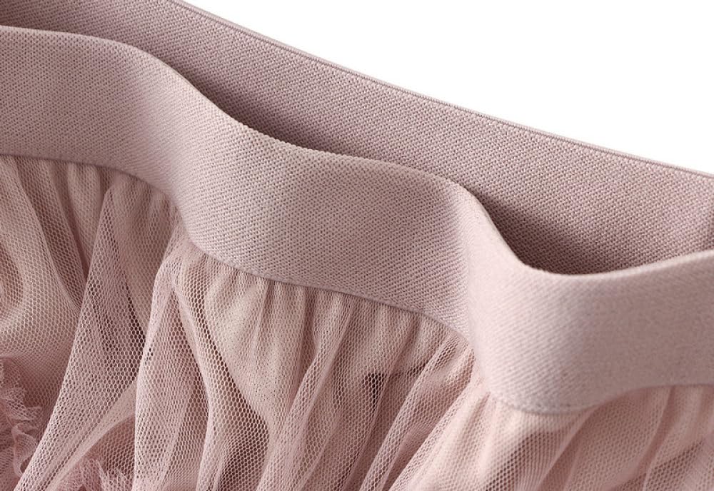 Damen-Tüllrock, Luxuriöser Perlen-Stufen-Midirock, Rosa, Geschichteter, Plissierter Netzrock, Elastischer A-Linien-Rock Mit Hoher Taille, Modischer Party-Langrock Für Damen Und Mädchen