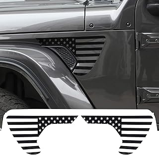 JeCar Side Fender Vent American Flag Vinyl Decals Precut USA Flag Stickers Compatible with