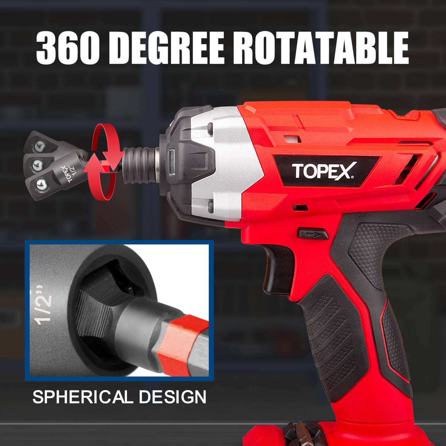 TOPEX 13Pcs Drill Socket Adapter Set, Heavy Duty Impact Grade Socket Extensions, 1/4" Hex Shank Adapter Drill Nut Driver Include 3 Rotatable Impact Socket Adapters & 105° Angle Screwdriver Drill Bit