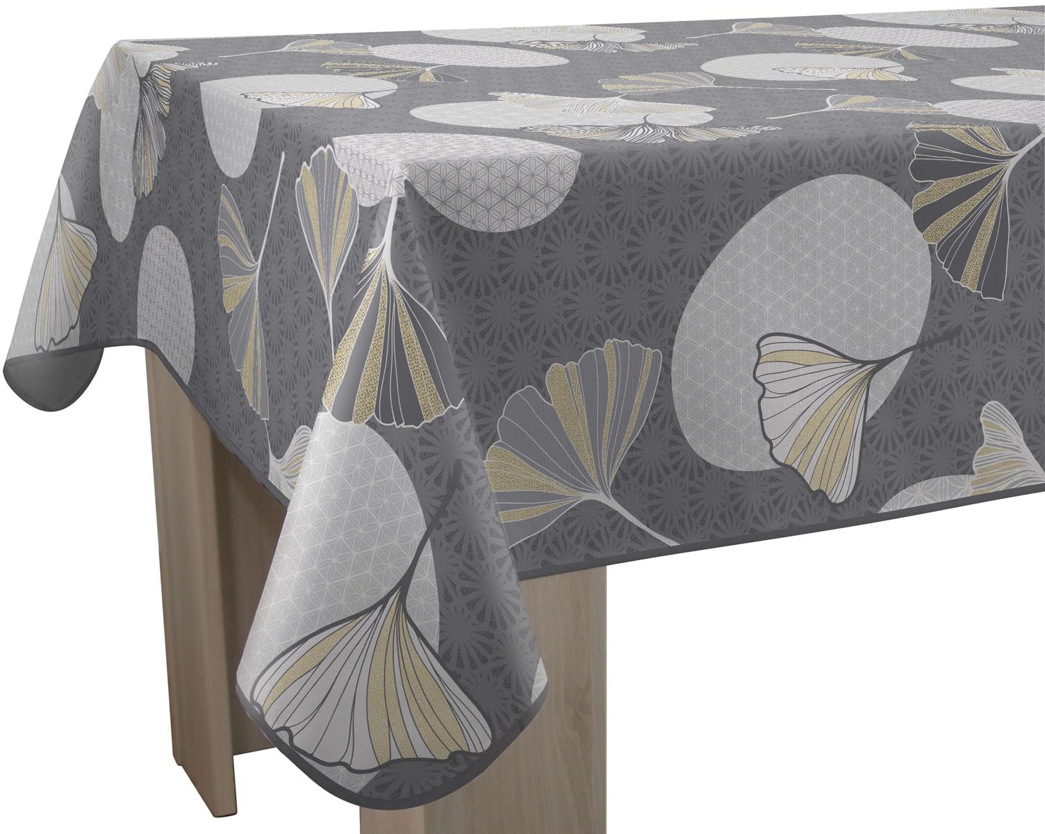 Le linge de Jules Stain Resistant Tablecloth Kobe Grey Rectangle 150x350cm