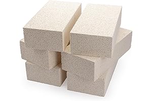 6 Pieces Fire Bricks for Ovens, Kilns, Blacksmith, Fireplaces