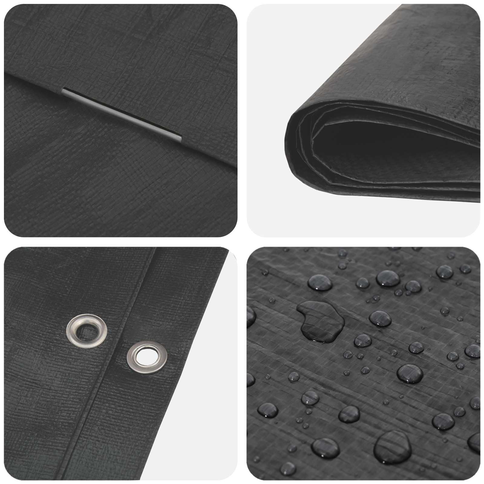 Bâche résistante aux intempéries - 2 x 3 m - Gris anthracite - En tissu PE indéchirable - Avec œillets en aluminium - Résistante aux UV - Imperméable - Bords renforcés - Idéale pour jardin