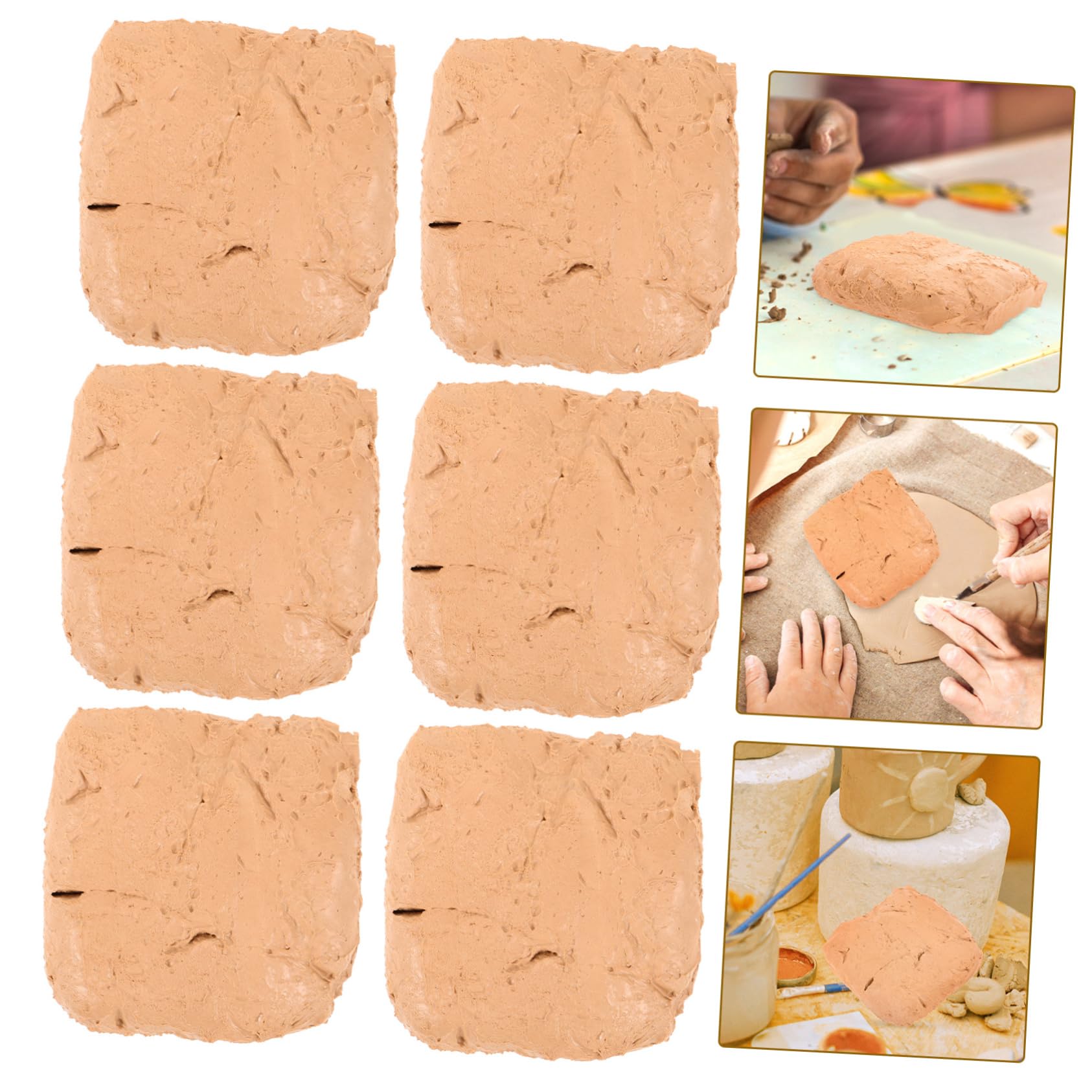 Arcilla para Modelar Infantil de 6 Piezas, Beige, Abs | Secado al Aire, Fácil de Dar Forma, 200g por Bolsa, para Bricolaje y Manualidades