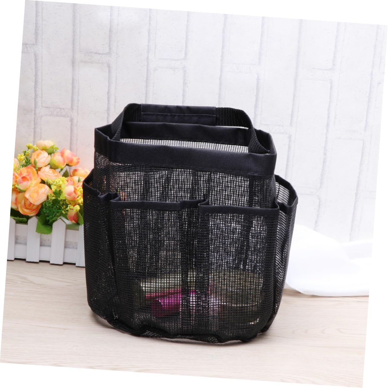 FRCOLOR 2pezzi Borsa Da Bagno Oxford Con Organizer Resistente Per Cosmetici Articoli Da Toeletta e Asciugamani Per Viaggio Palestra e Campeggio Nero