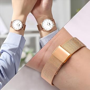 TStrap Mesh Watch Strap Metal - Quick Release Watch Bands for Men Women - Stainless Steel Smart Watch Straps Bracelet Replacement - 10mm 12mm 14mm 16mm 18mm 20mm 22mm