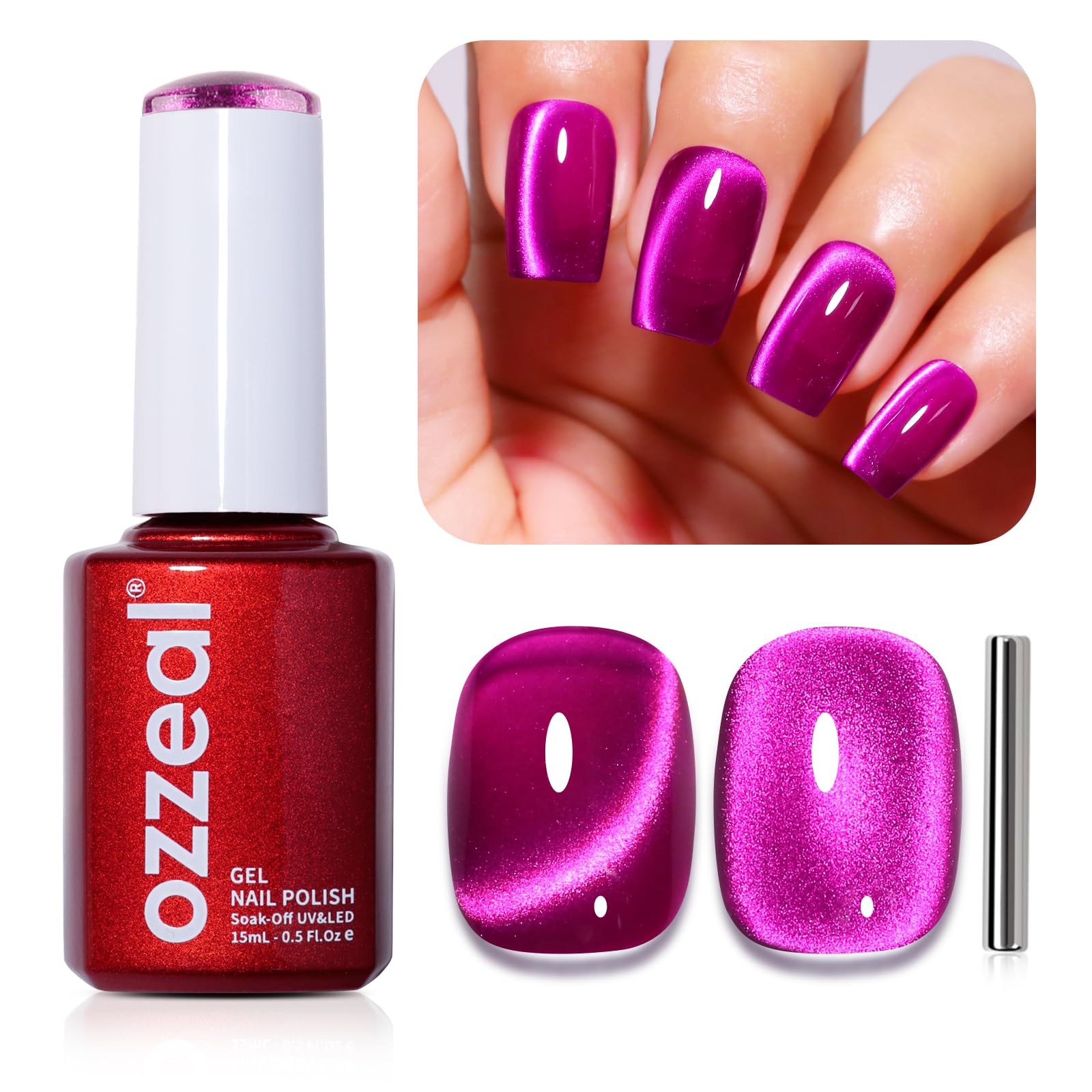 Ozzeal Iridescent Nude Mauve Pink Gel Nail Polish, 15ML Sparkle Shimmer Glitter, Soak Off LED UV Gel Nail Polish for Art DIY Manicure — view 24