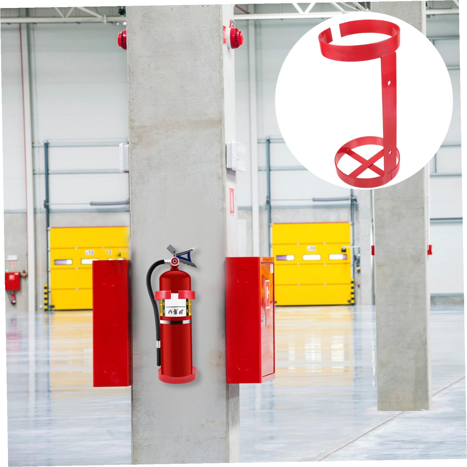 VILLCASE Soporte Metálico de Hierro Rojo para Extintor de Incendios de 5-6kg Montaje en Pared Firme y Estable Diseño Resistente para Vehículo y Barco