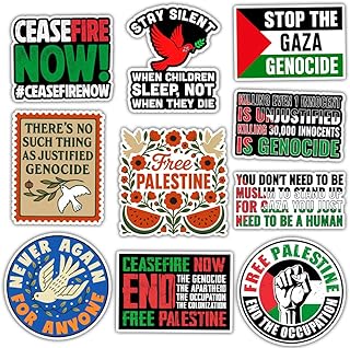 (10pcs) Free Palestine Stickers I Stand with Palestine Sticker Support Palestinian Flag Gaza Genocide Muslim Arab Decal Freedom Supporter Gifts Decoration Cars Water Bottles Laptops Helmets