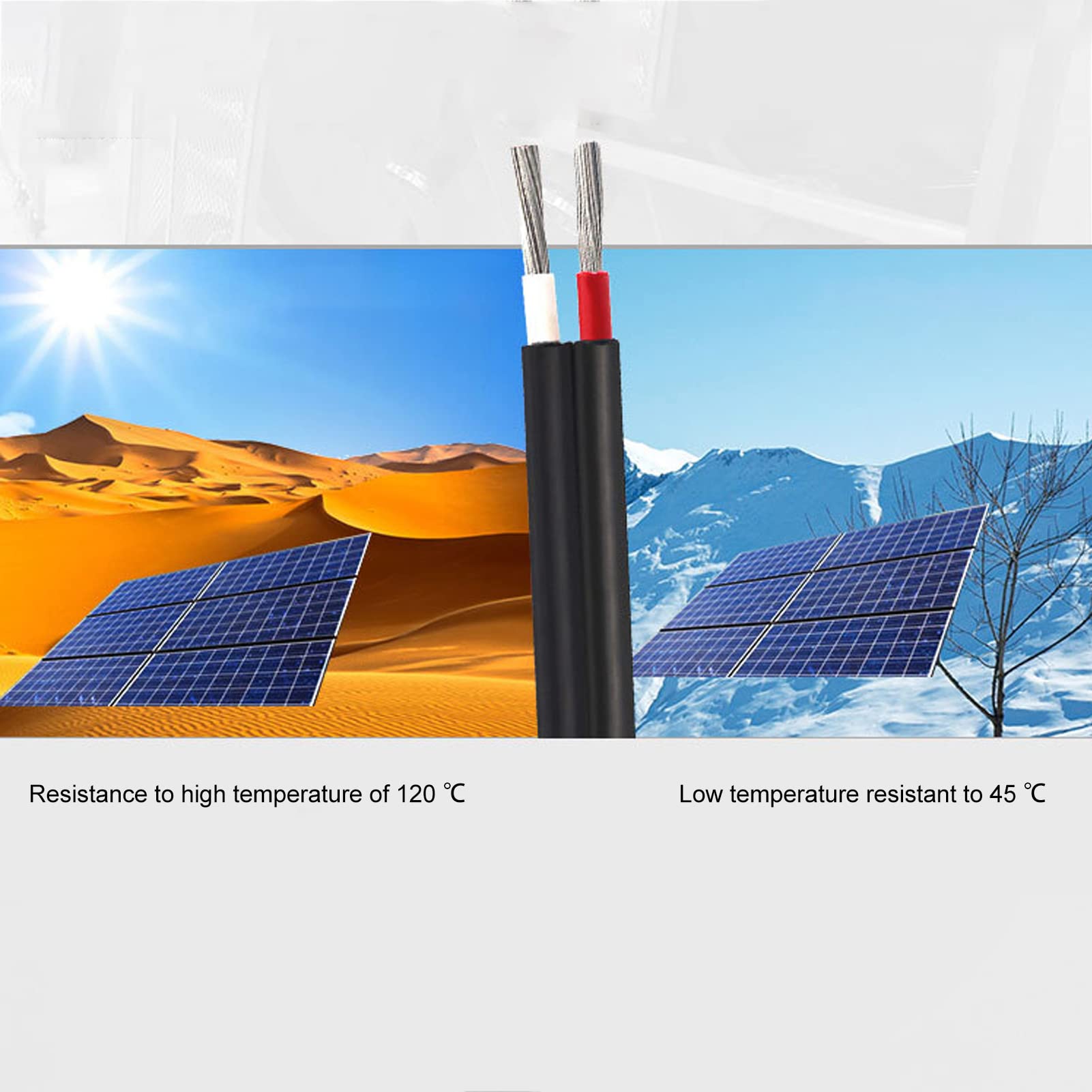 Cavo per Pannelli Solari Cavo Fotovoltaico Solare XLPE 10mm² 50m 164ft Resistente alle Alte Temperature Bassa eccentricità per Tecnici di Installazione di Energia Solare (#3)