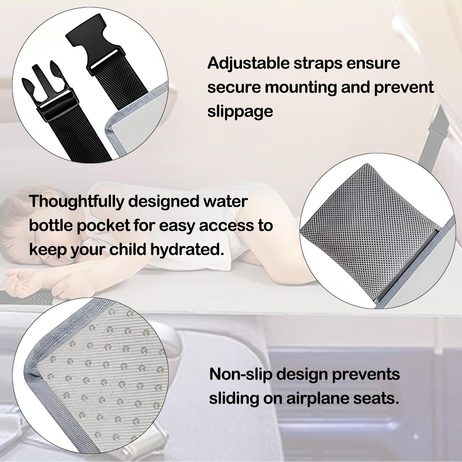 Reposapiés De Avión, Avión De Cama De Viaje Para Niños Pequeños Para Niños, Portátil y Plegable,Accesorios De Viaje En Avión, Reposapiés De Avión Para Niños, Extensores De Asientos Para Aviones