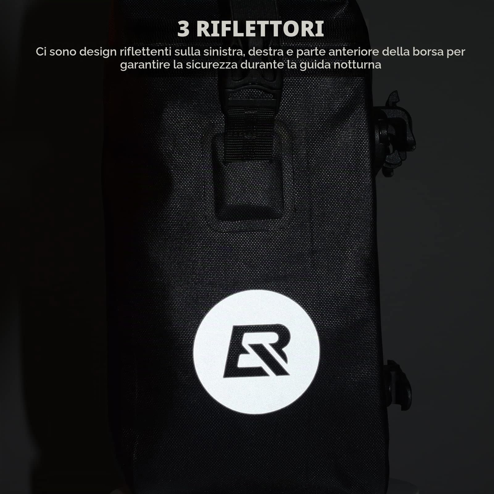 ROCKBROS Borsa Posteriore per Bici MTB Pacchetto Portapacchi Laterale Impermeabile Grande capacità 12-16L Tracolla in Regalo