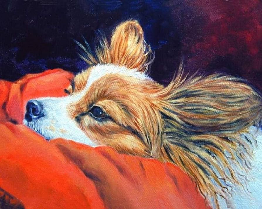 Amazon | パピヨン犬DIY5Dモザイクダイヤモンド絵画キット刺繡