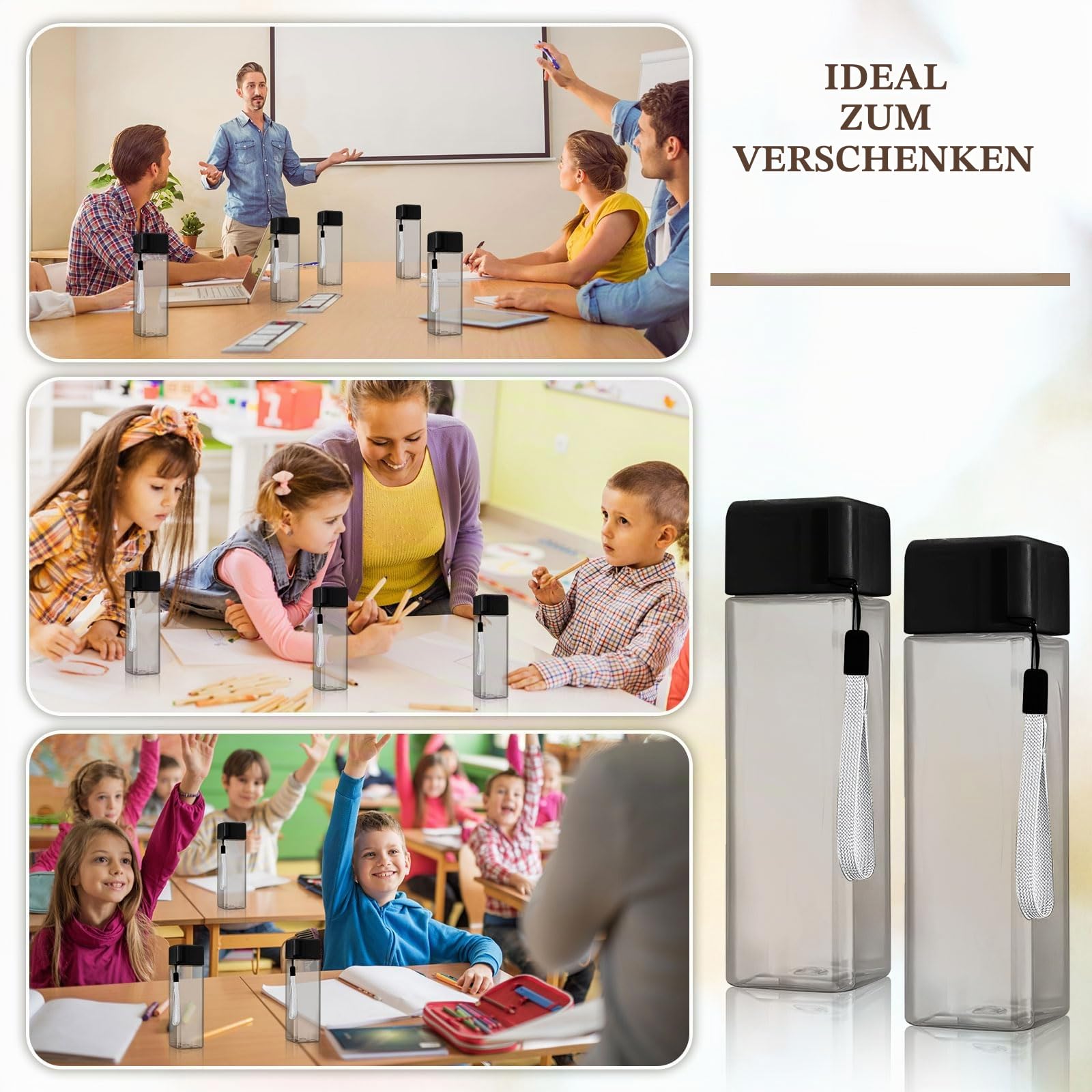 30 Stk Klare Wasserflaschen aus Kunststoff Großpack, 500 ml Wiederverwendbare Auslaufsichere Kunststoff Trinkflaschen mit Deckel, Sportflaschen für Kinder und Erwachsene, Reisen, Camping, Schule